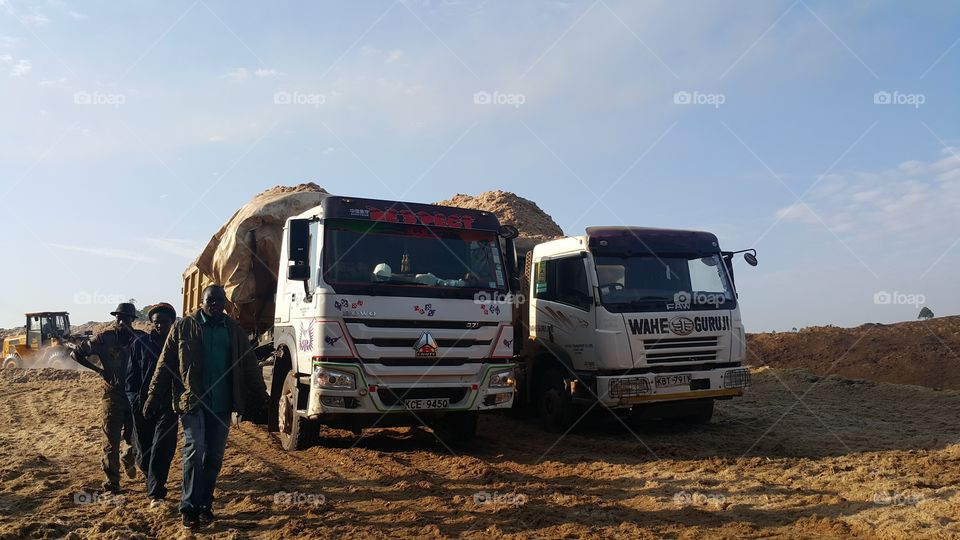 Trucks loaded with buggasi