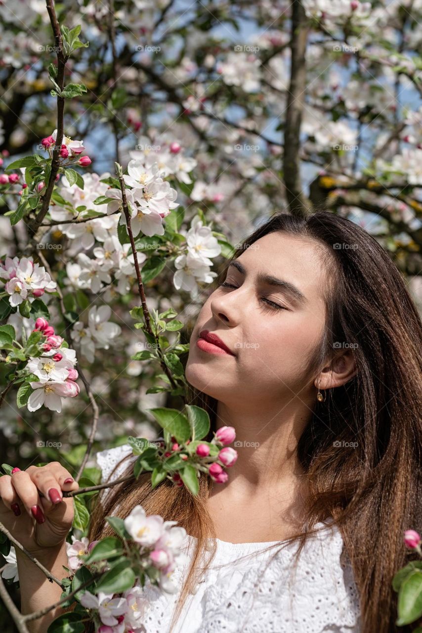 woman in spring