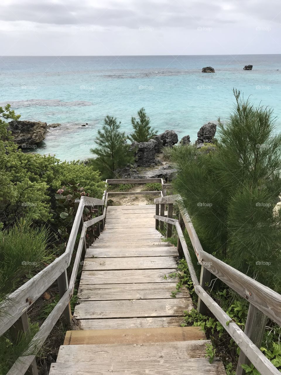 Stairs to the ocean