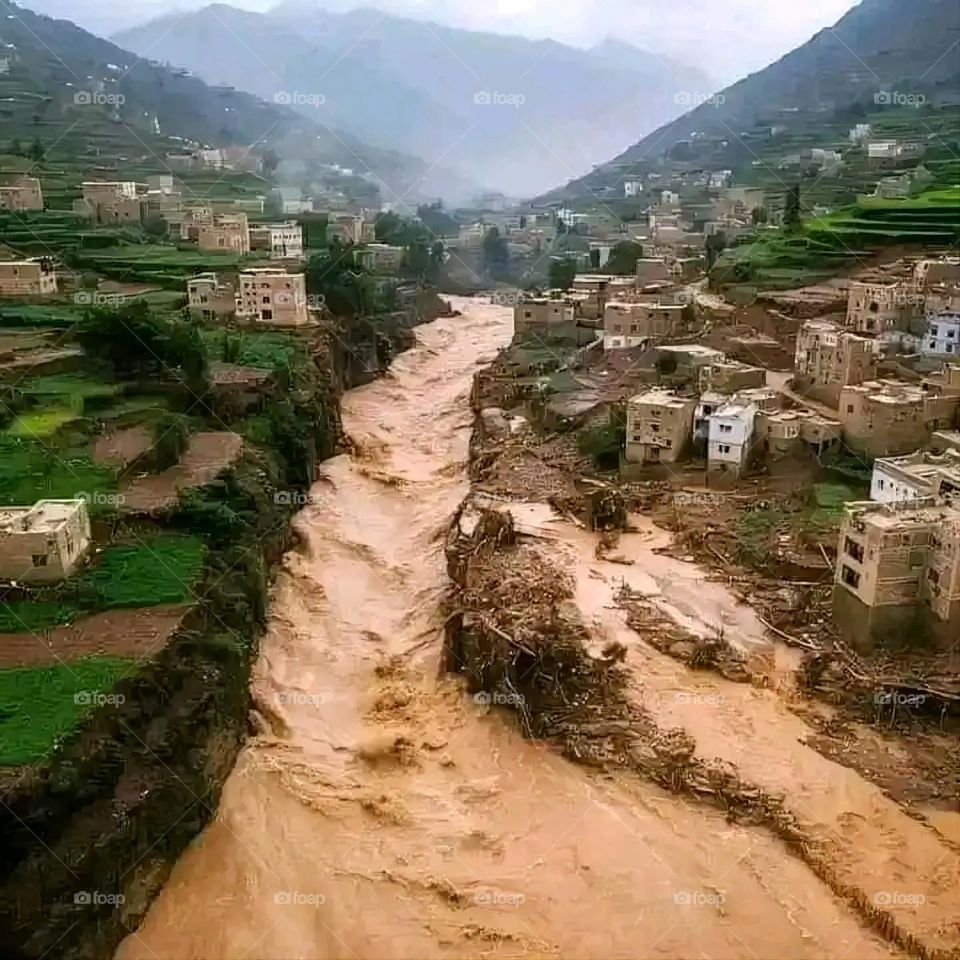Glory be to God, the magnificent and picturesque view and the natural green trees are a view that is nothing more wonderful than it
