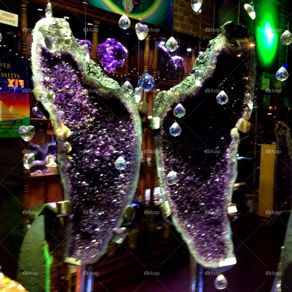 Purple quartz angel wings