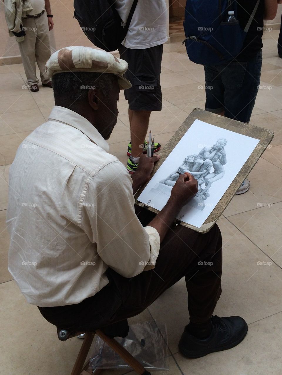 Artist sketching 