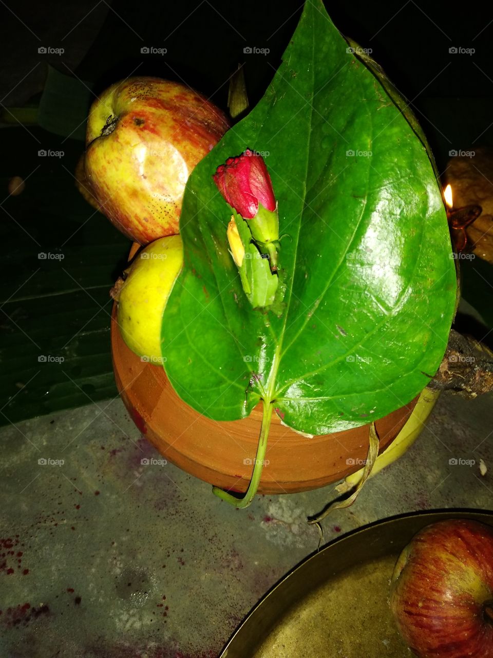 moon worship,bihari culture,worship with fruit and betel leaf,indian villege culture.