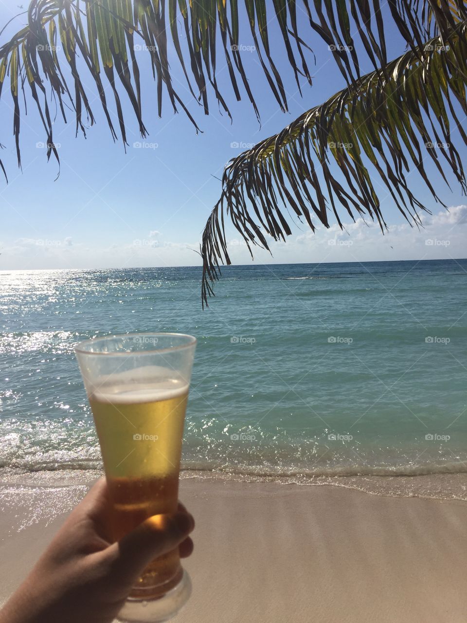 Beer by the ocean.