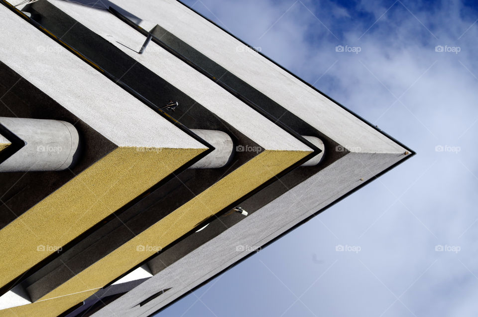 New perspective of building corner in Berlin, Germany.