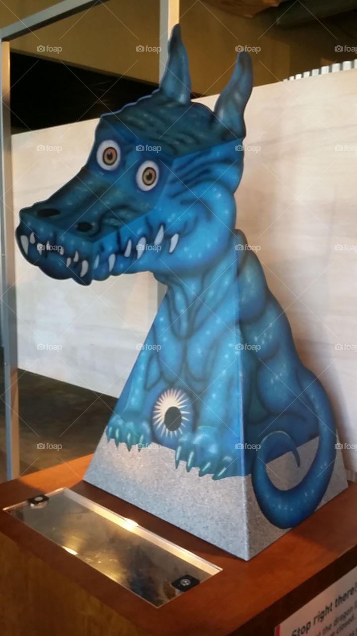 blue paper dragon