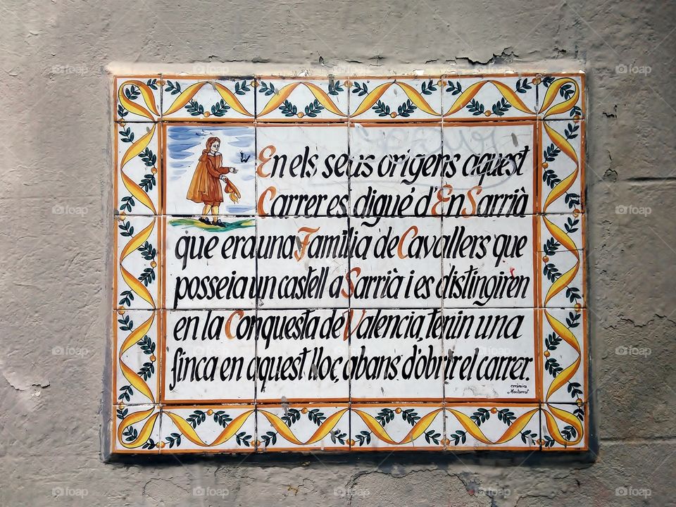 Placa de ceràmica: Carrer de les Moles (Barcelona)