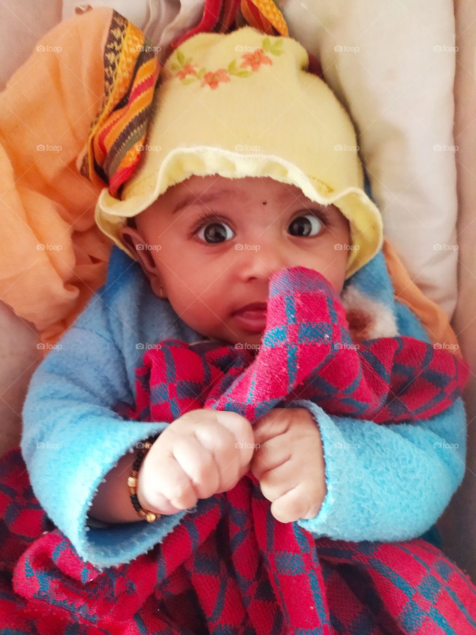 Cute baby girl give aussum look in front of camera