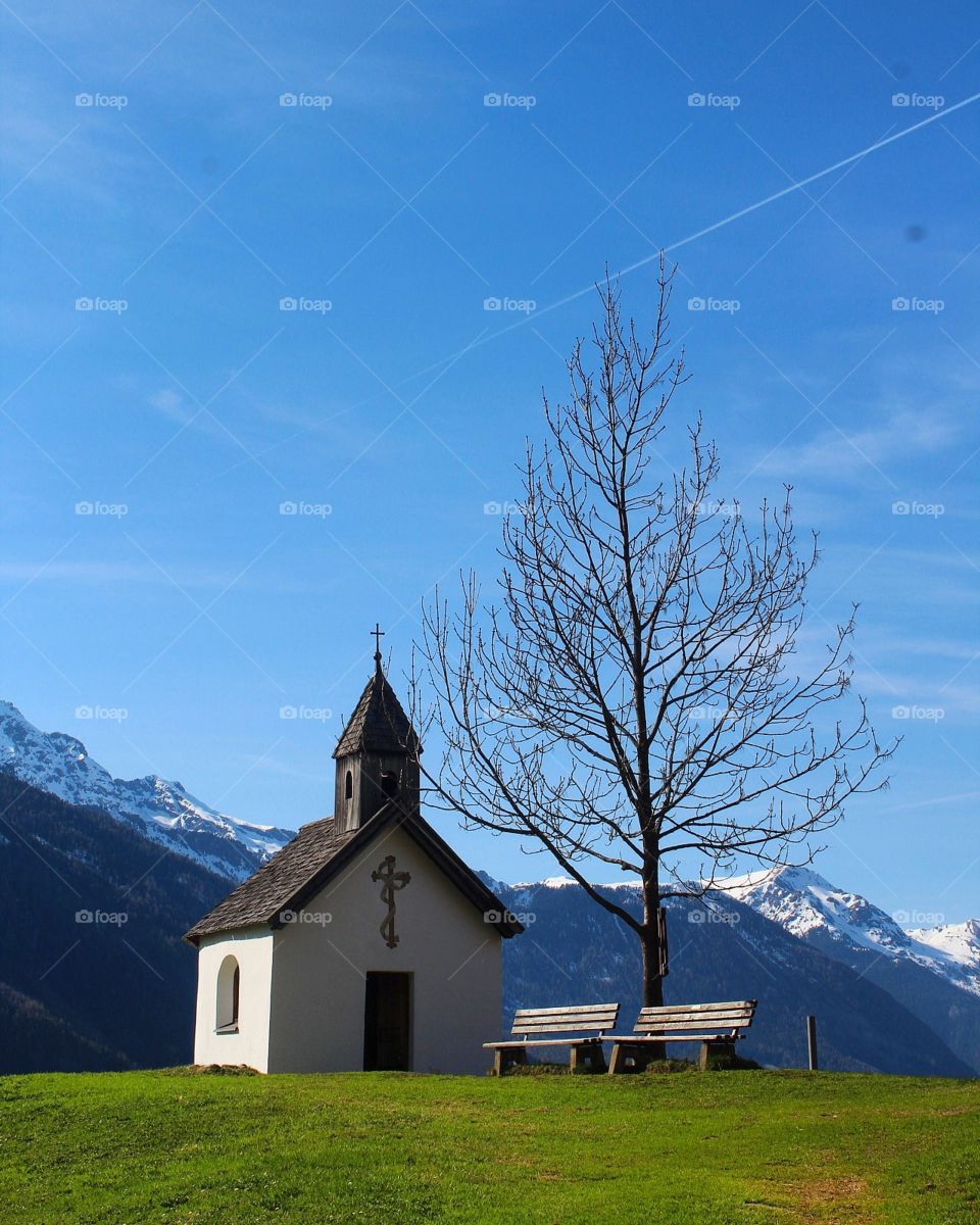 A church in the mountains of austria