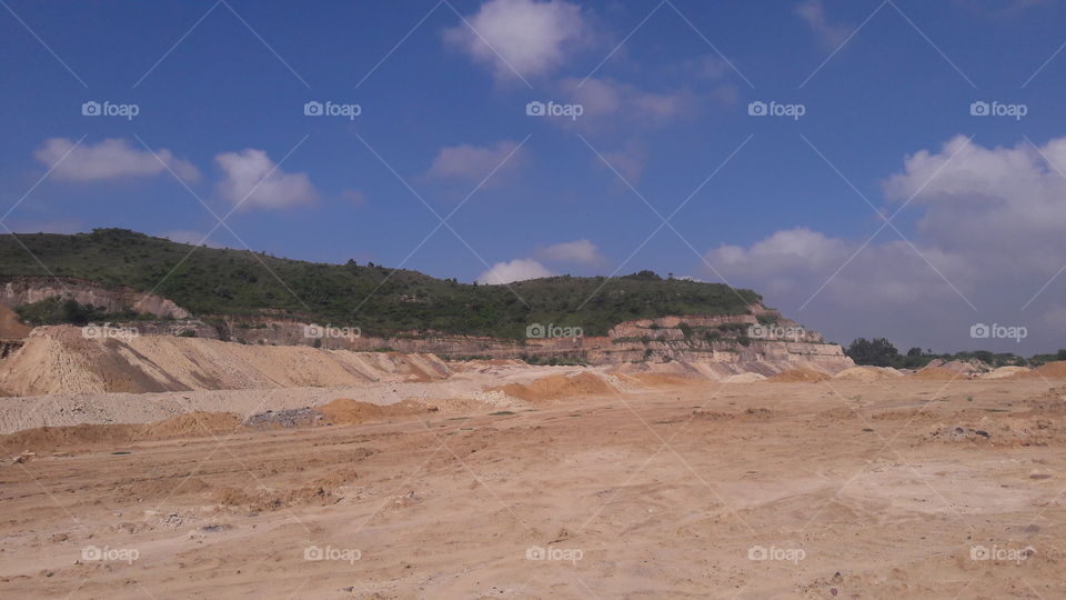 Cloudy sky with desert.