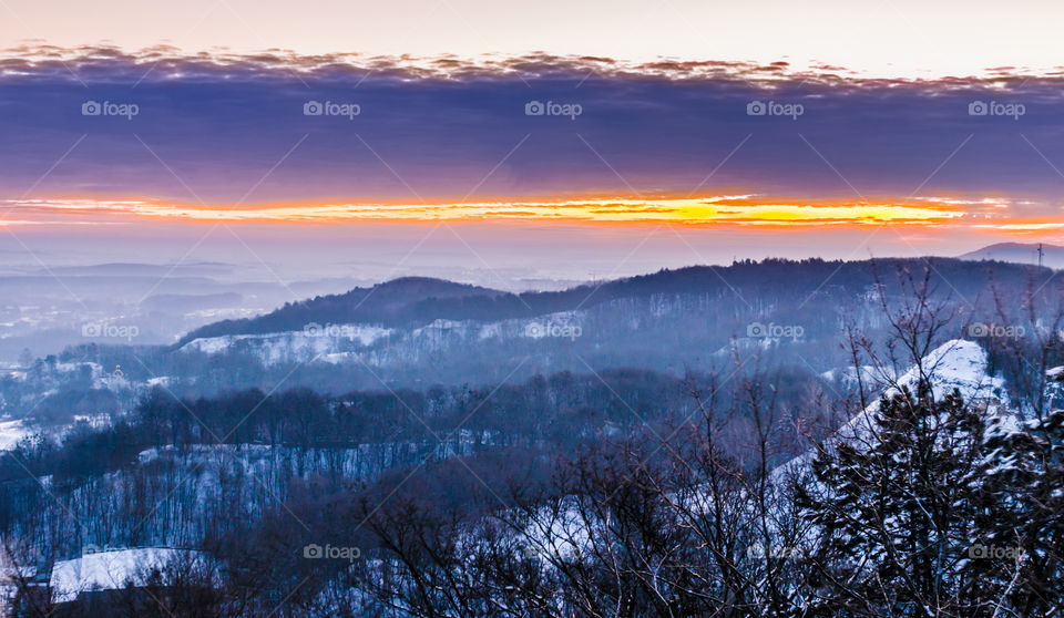 Nature landscape during sunset