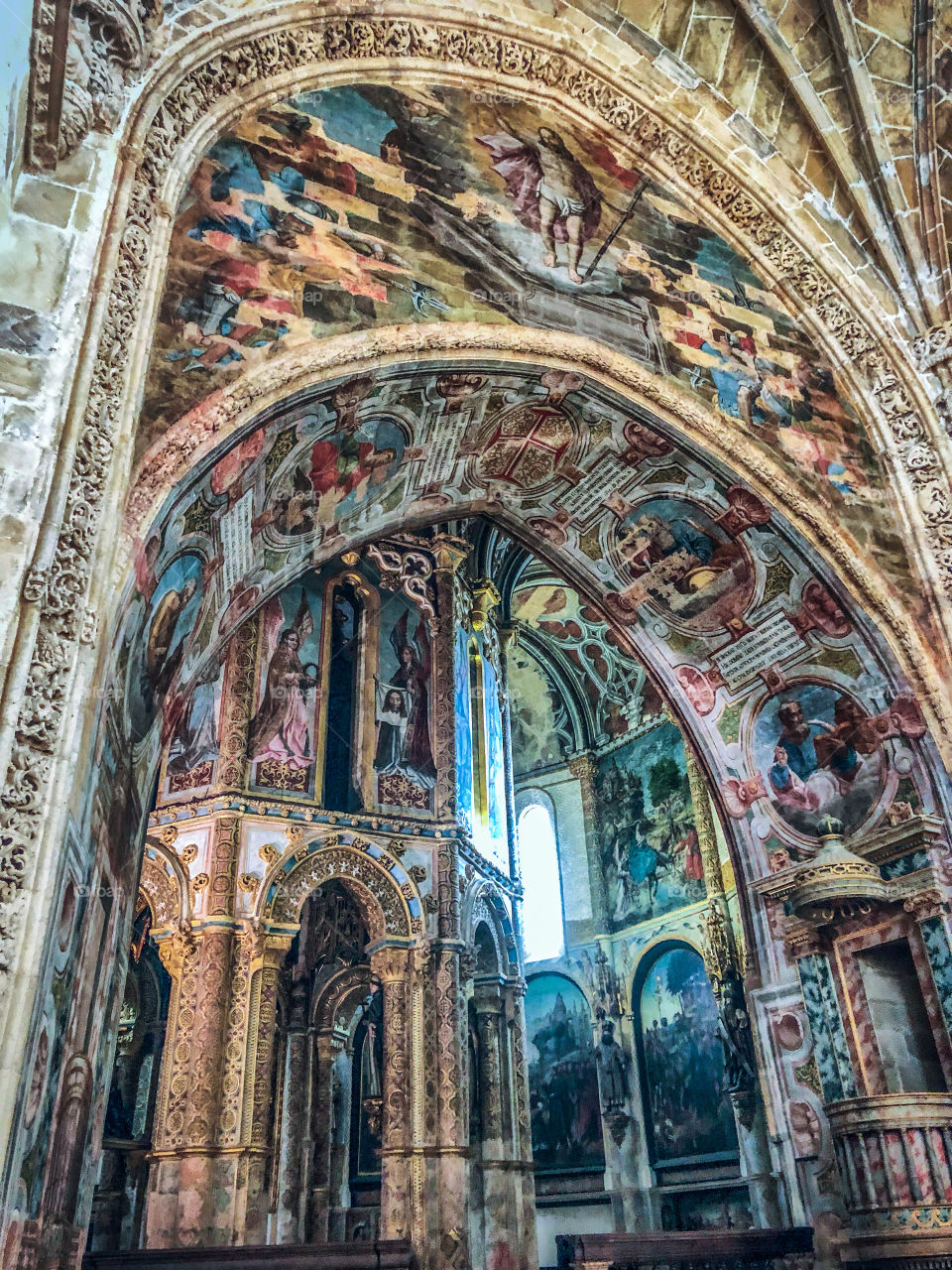 Entrance to the round church at Convent of Christ, in Tomar, Portugal