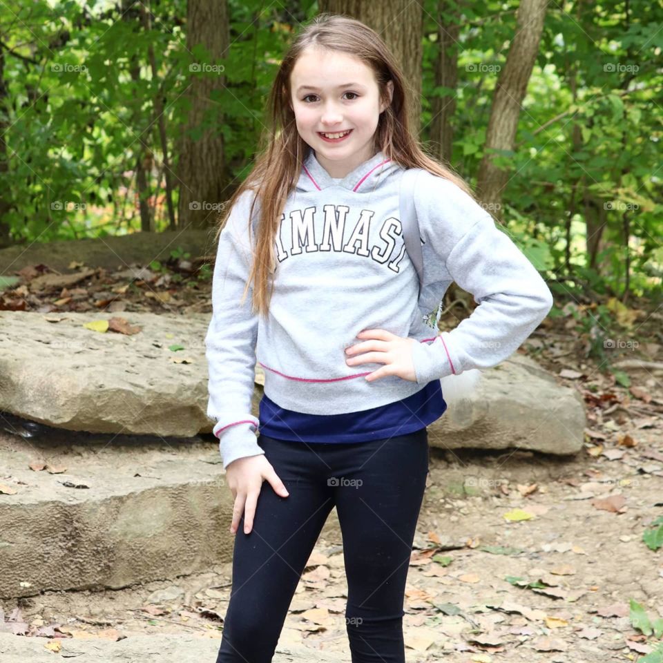 girl on nature trail