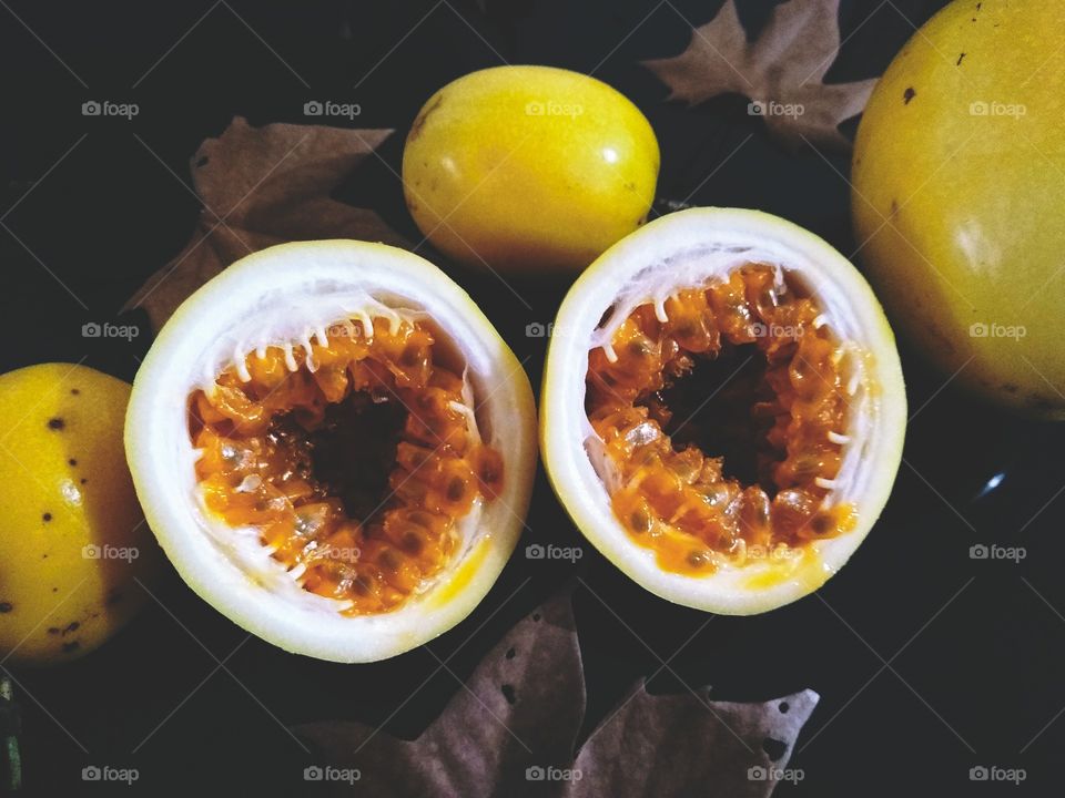 inside a passion fruit