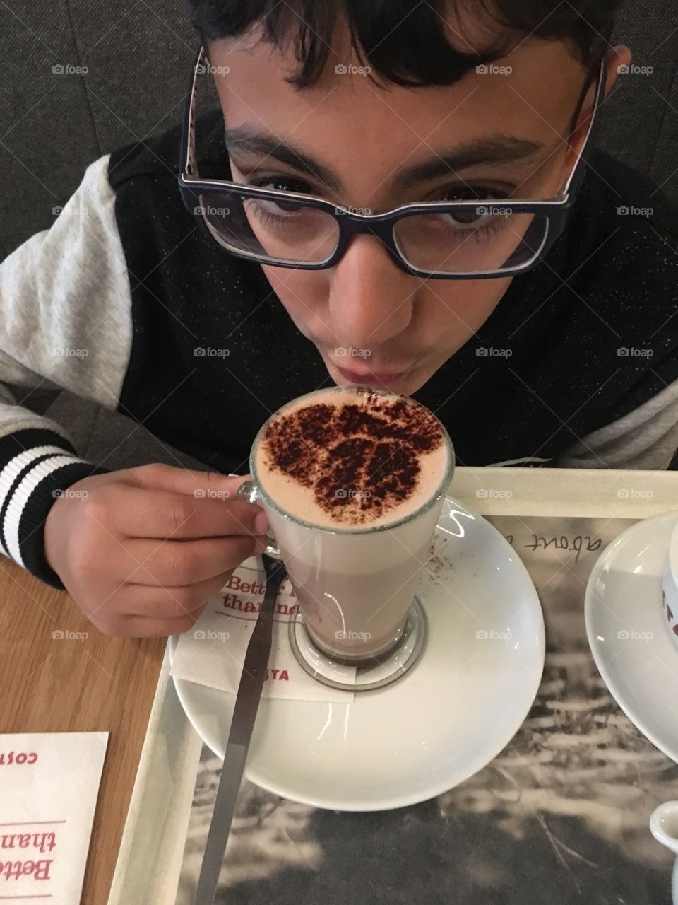 A sip of hot chocolate 