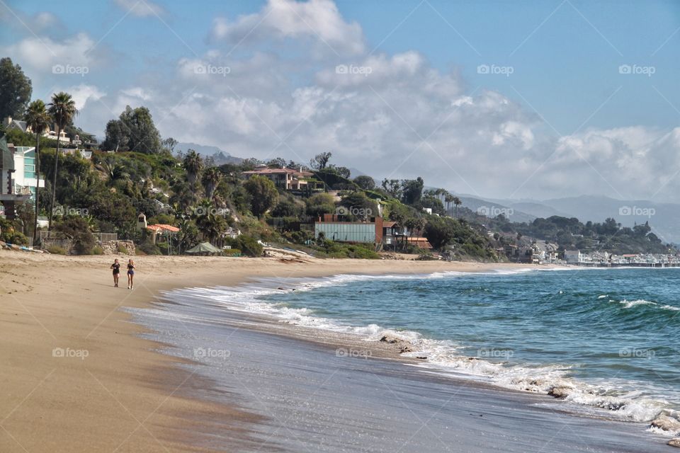 The amazing beach of Paradise Cove in California. A legendary place that many Hollywood stars visited. 