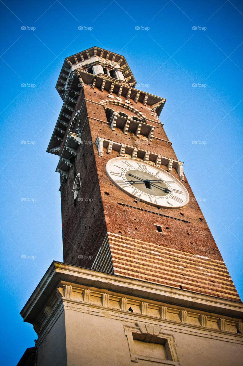 clock tower in Verona, Italy