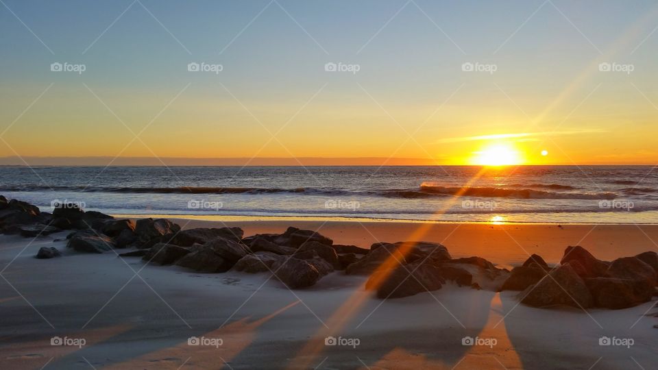 Sunlight on beach