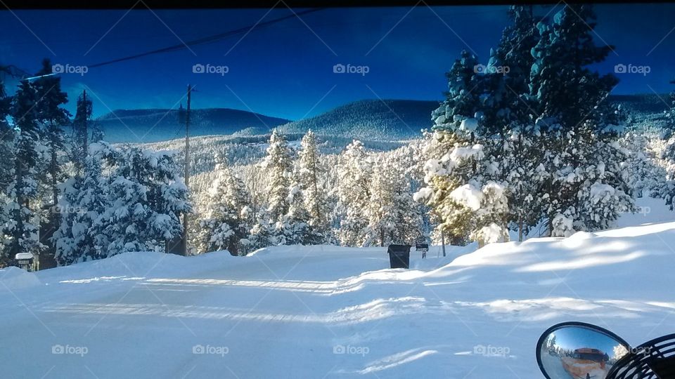 snow covered mountain road
