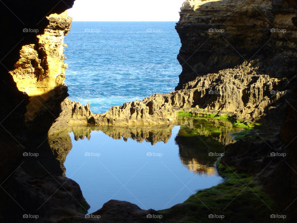 ocean pool sea reflection by rickie947