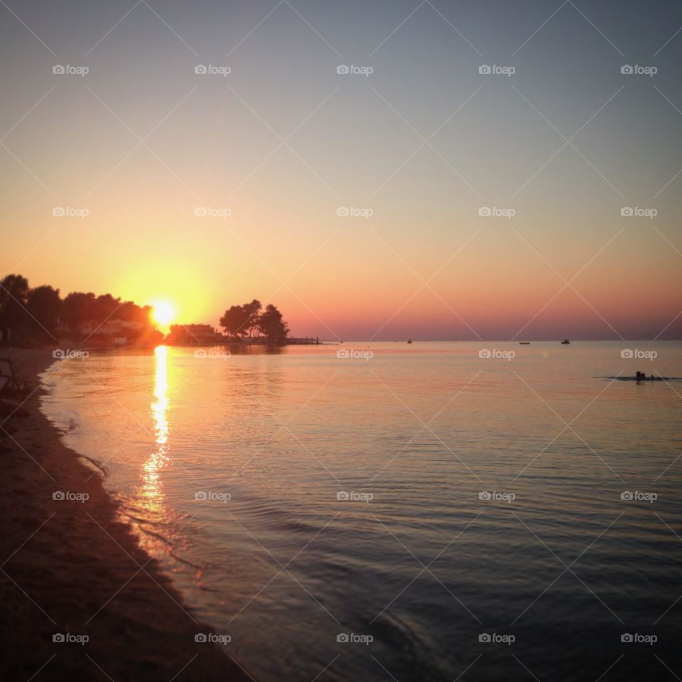 Sunset . Beautiful sunset in Chalkidiki, Greece