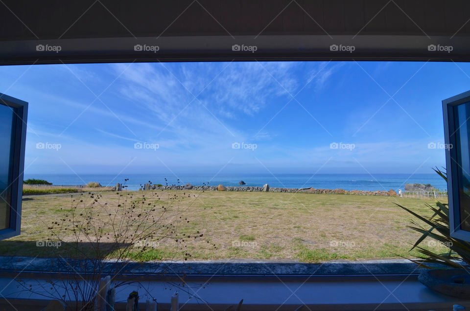 Big Open window with sea view