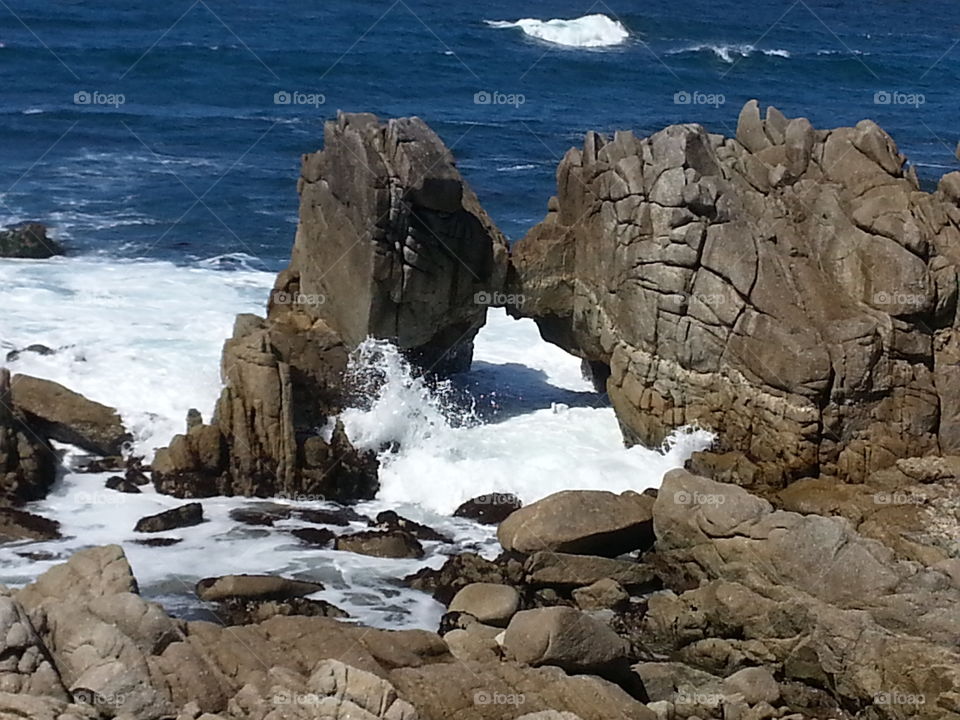 "The Kissing Rocks" in Pacific Grove, CA. A natural rock formation that looks like two people kissing.