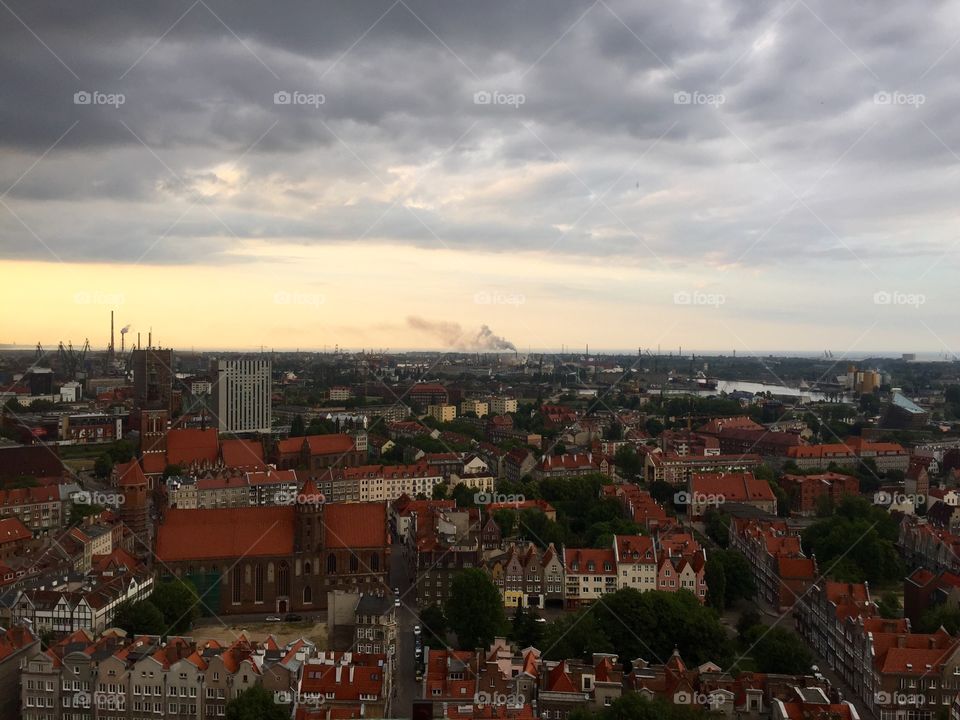 Gdansk cityscape from the viewing terrace 