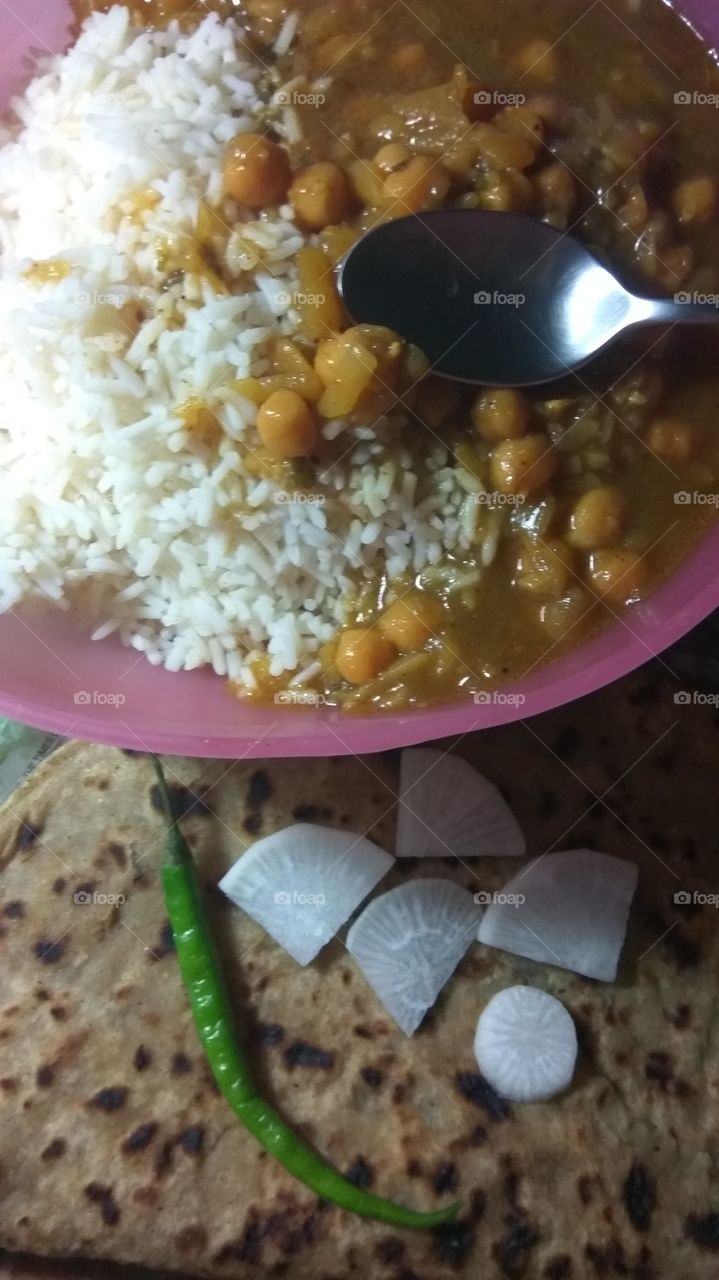 chana chhole with rice