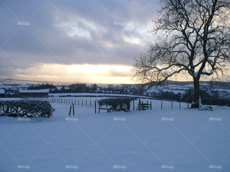 snow winter sky field by TurdOnTheRun