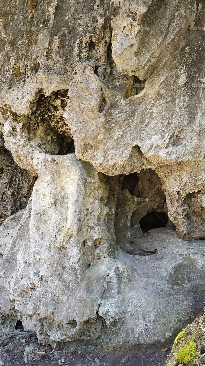 View of limestone caves