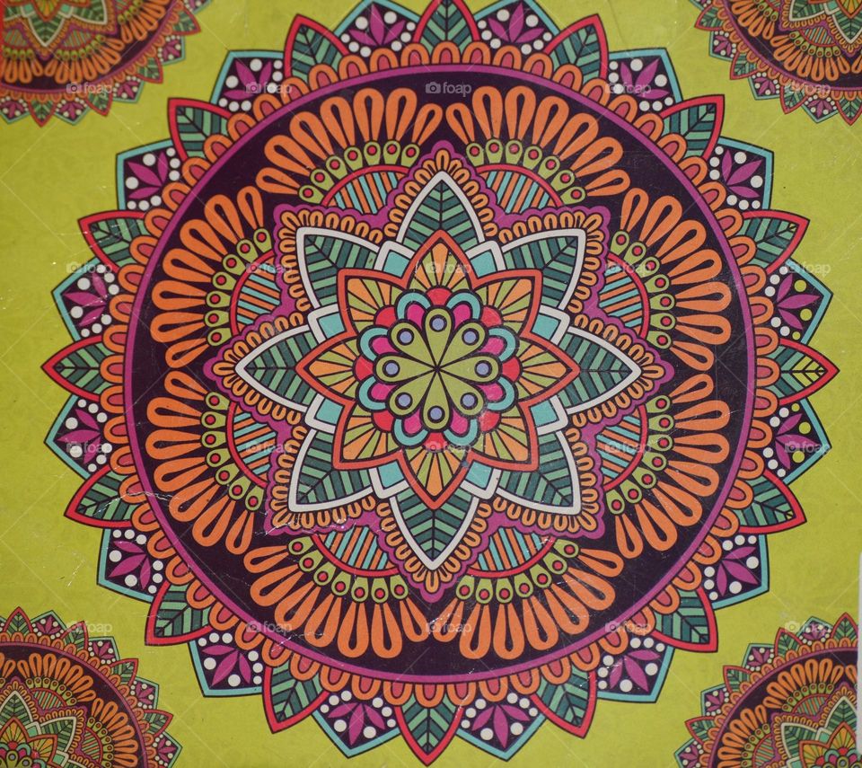 colourfull mandala art for book front page