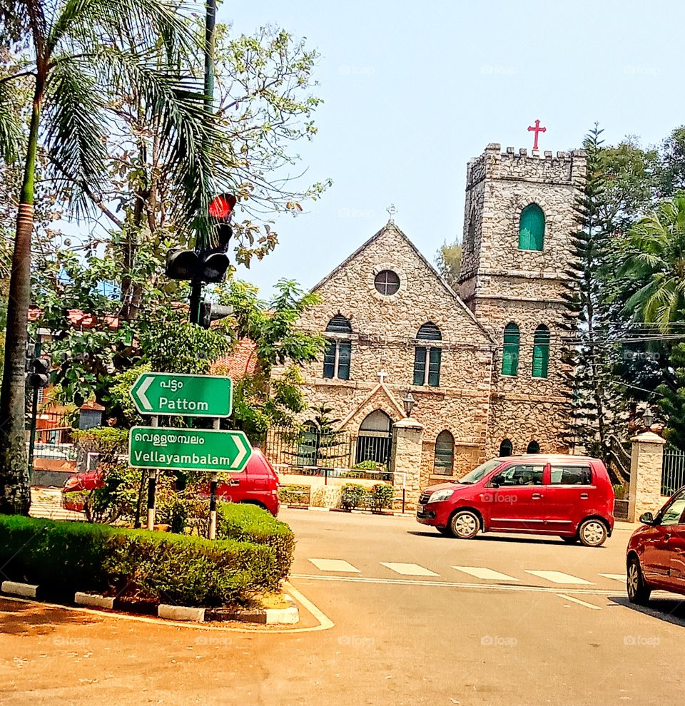 A church established by London Mission Society at Trivandrum, Kerala, India