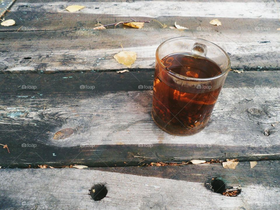 cup of tea on the table