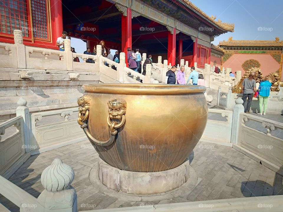 Copper Bowl with handle at Forbidden City