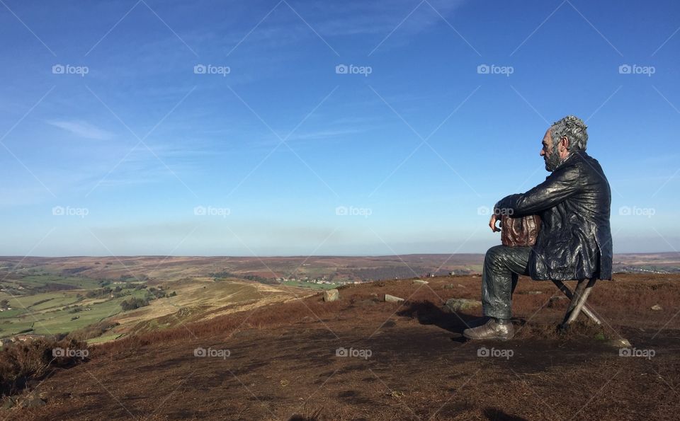 The Seated Man looking out over the North Yorkshire Moors