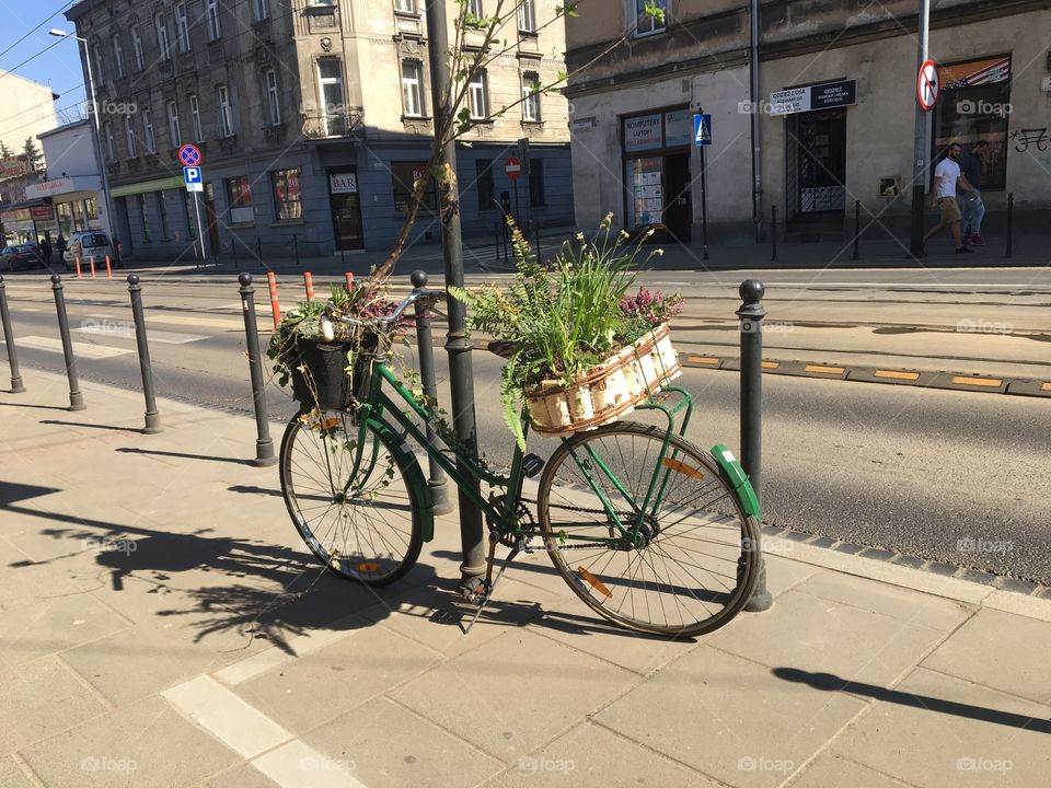 Велосипед с цветами 