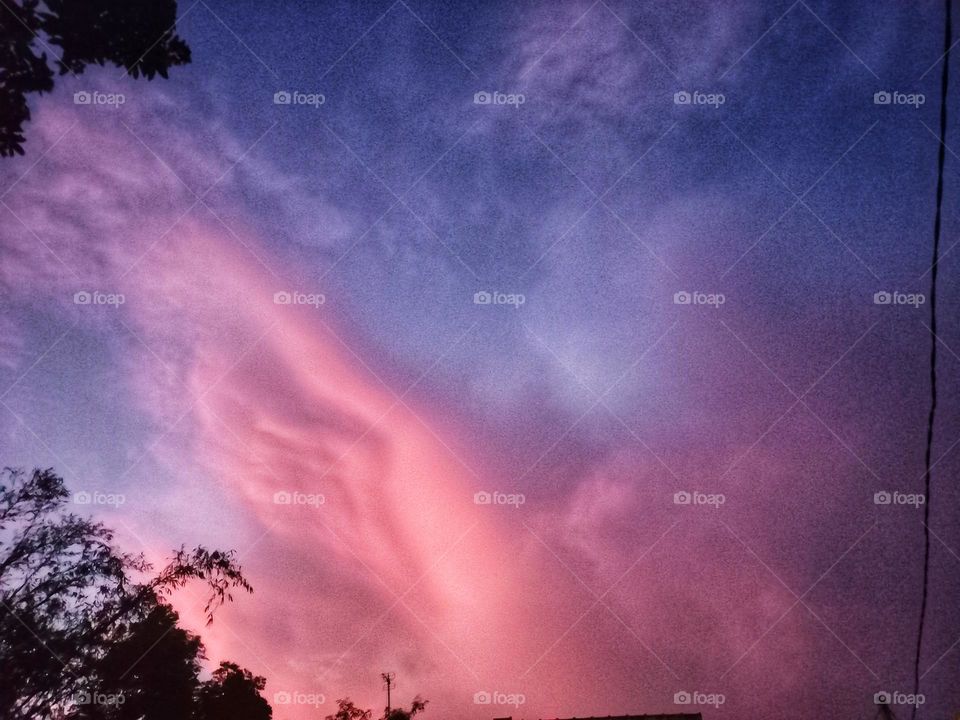 The color of the sky after sunset