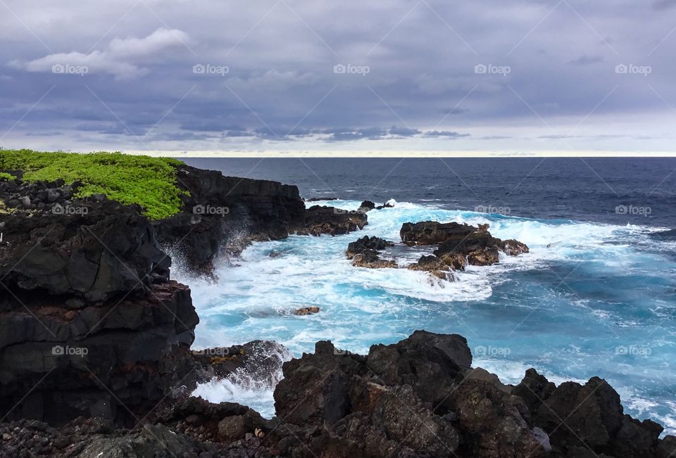 By the sea cliffs