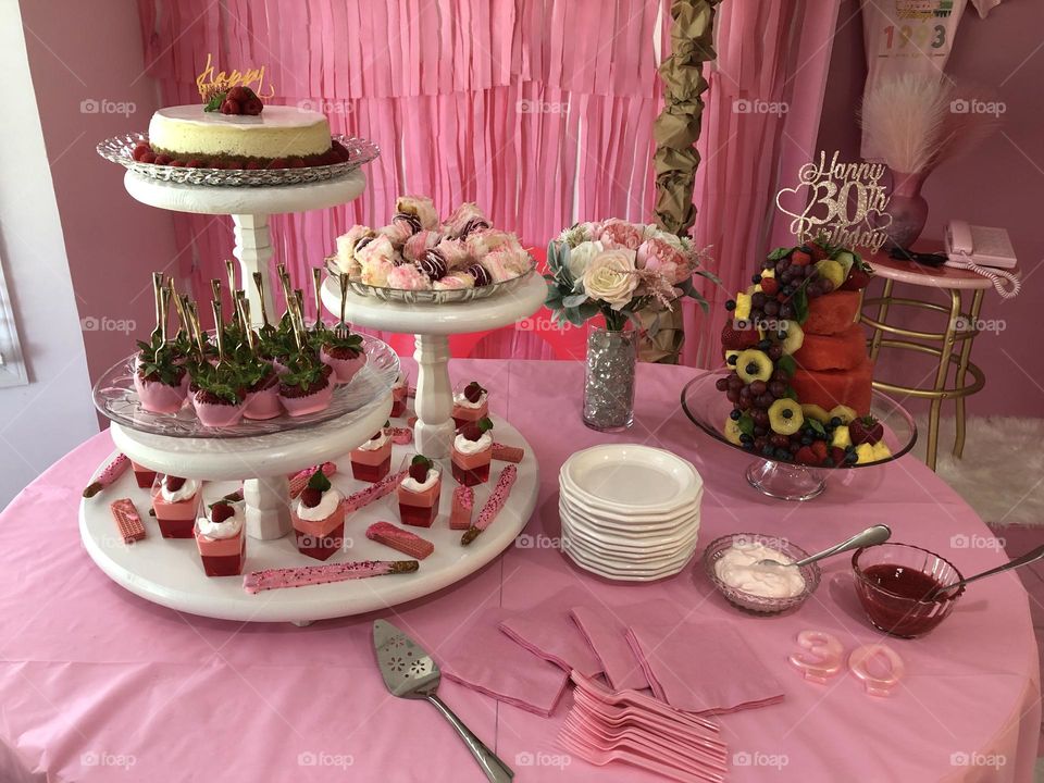 A Pink Dessert Table 