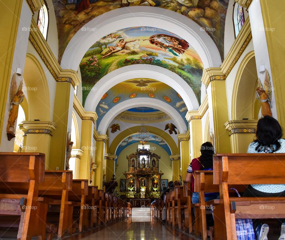 Inside of the church basílica Santa María of Trujillo, Perú