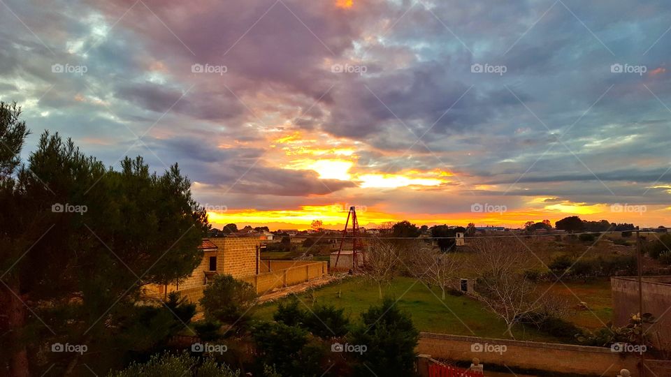 storm clowd at sunset