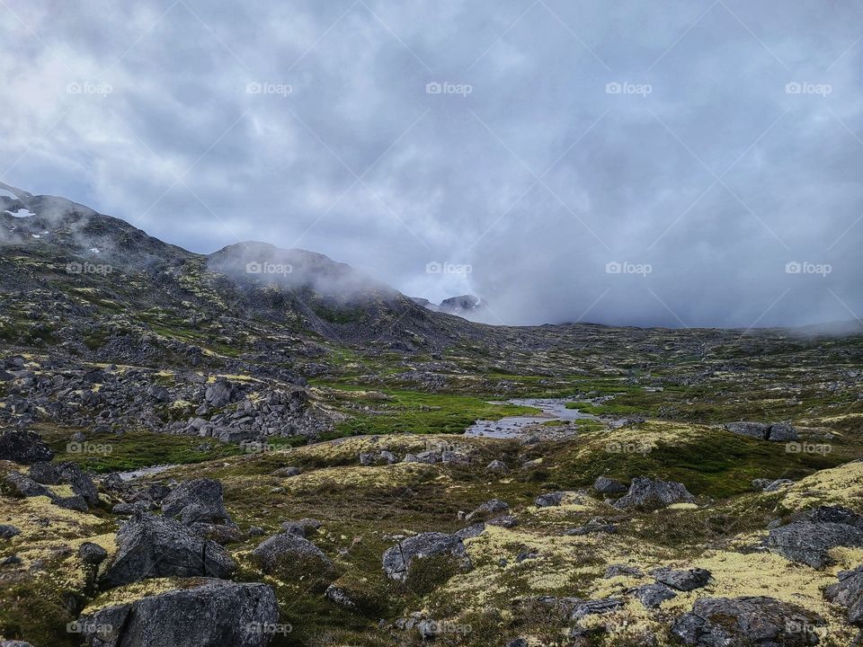Rainy days on Alpine mountain tops