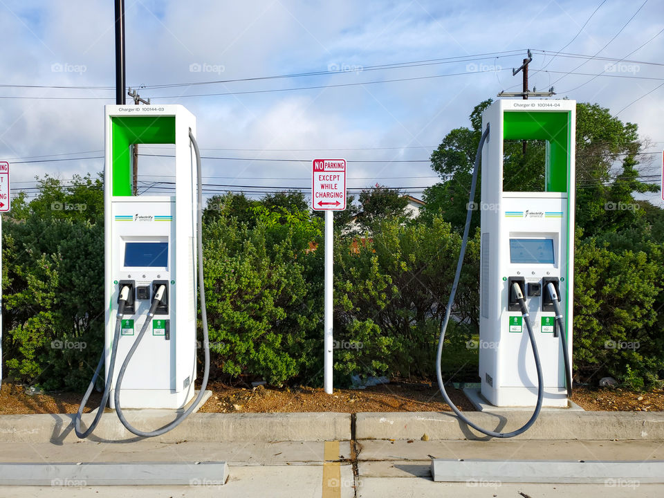 Seeing double the recharging stations for electrical cars.