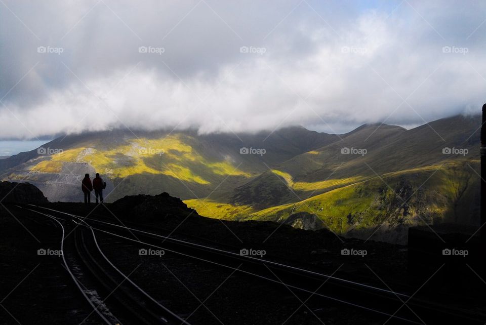 Train rails in Snowdonia