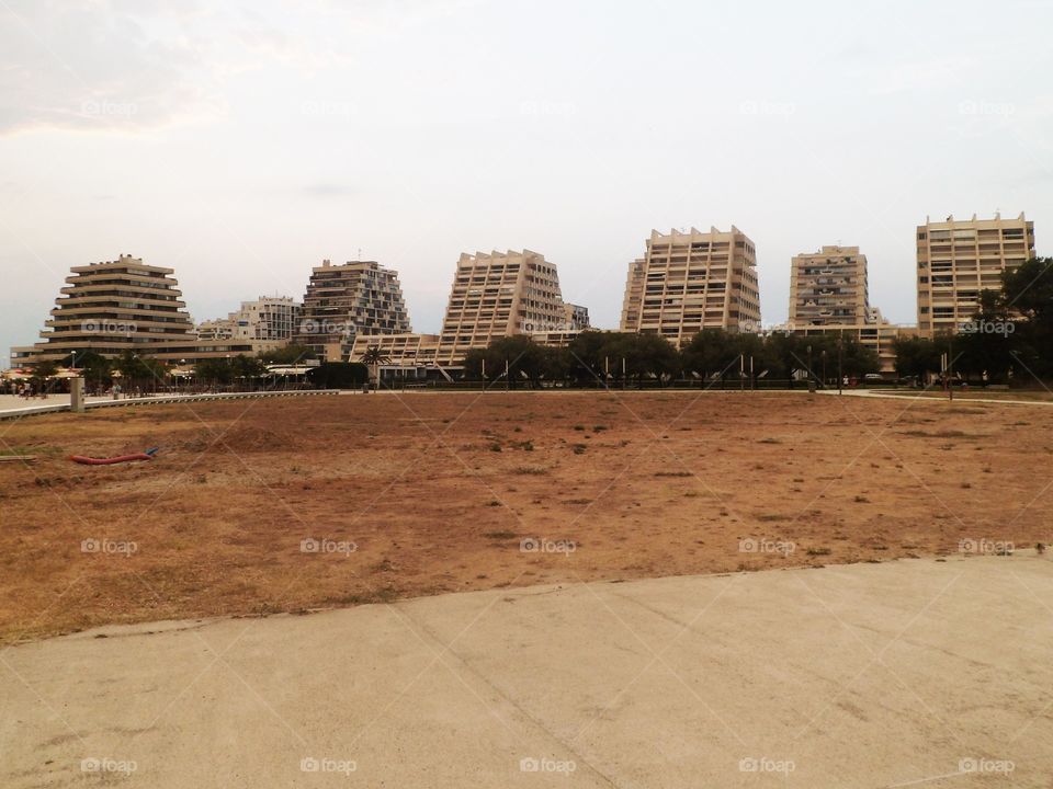 Building in Grande motte in France