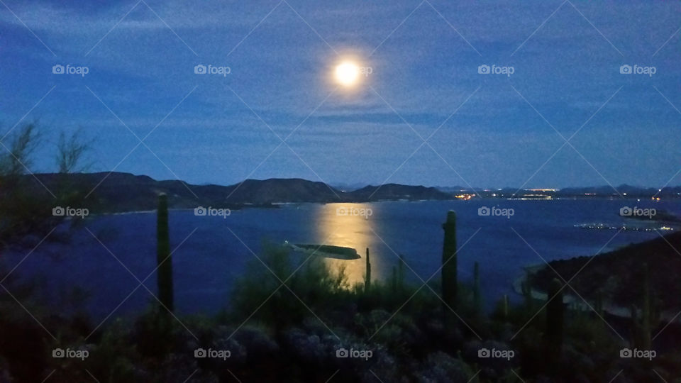 Moonlight hike on the Pipeline Trail at Lake Pleasant, AZ