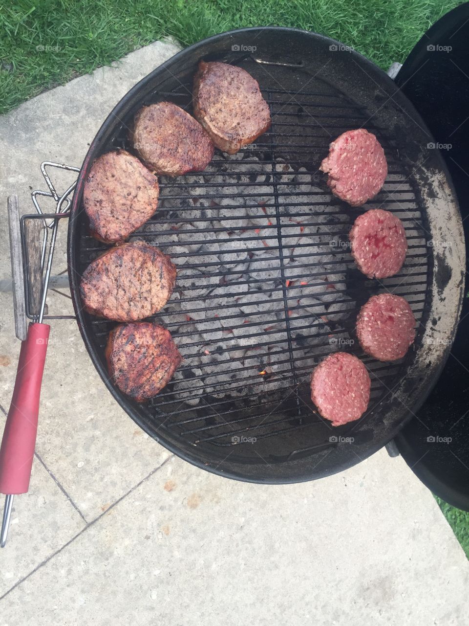Steaks and burgers