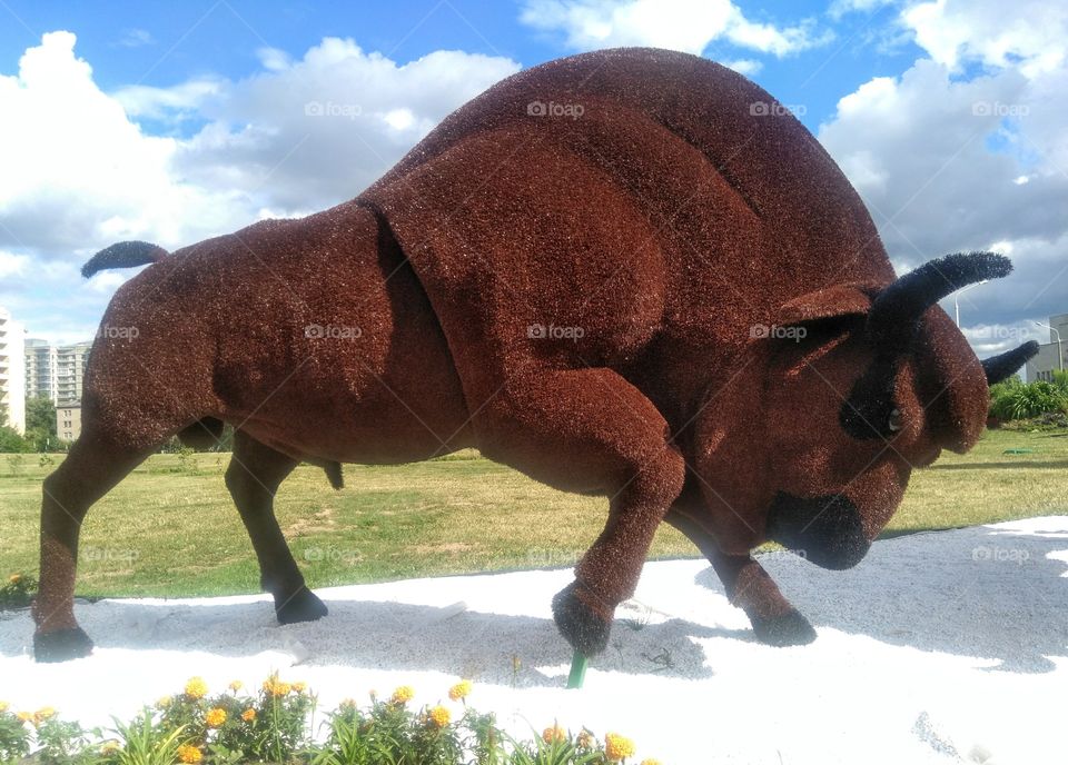 figure animals Olympics street art landscape in the Minsk city Belarus