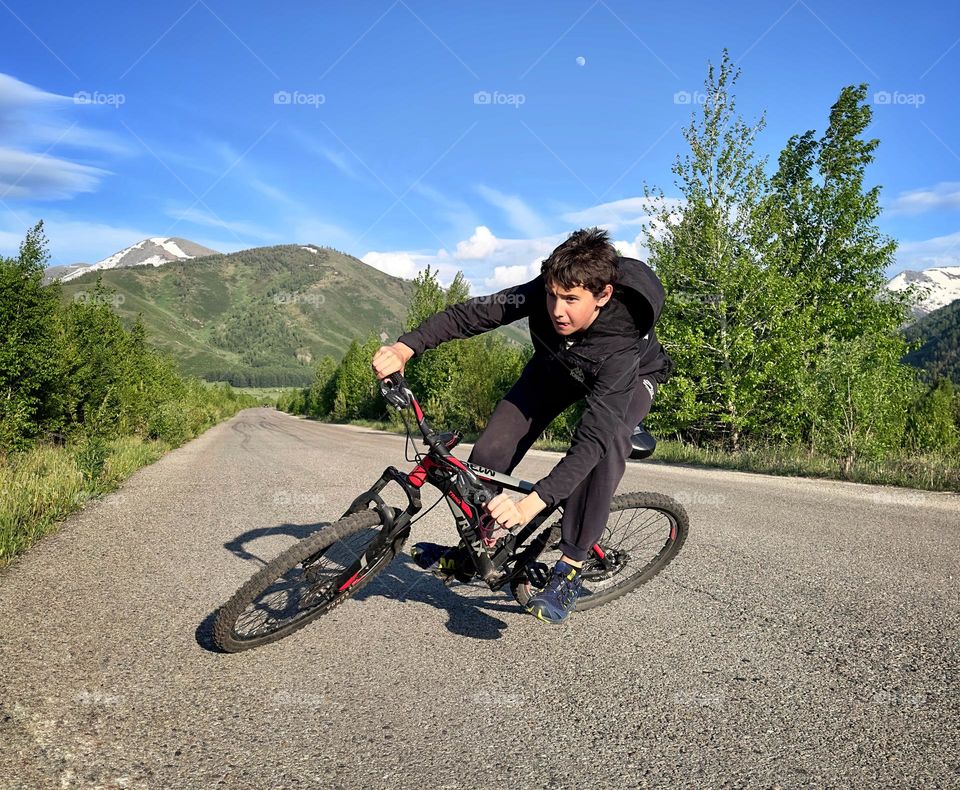 Boy on bicycle 